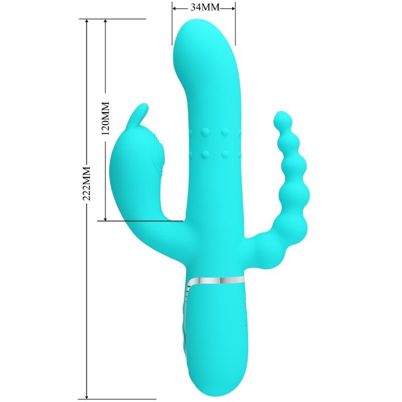 PRETTY LOVE - CAMMY 4 EM 1 MULTIFUNCIONAL TRIPPLE RABBIT VIBRADOR AZUL - Imagem 2