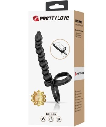 PRETTY LOVE - ANEL DE PÉNIS DILLION DUPLA PENETRAÇÃO PRETO - Imagem 4
