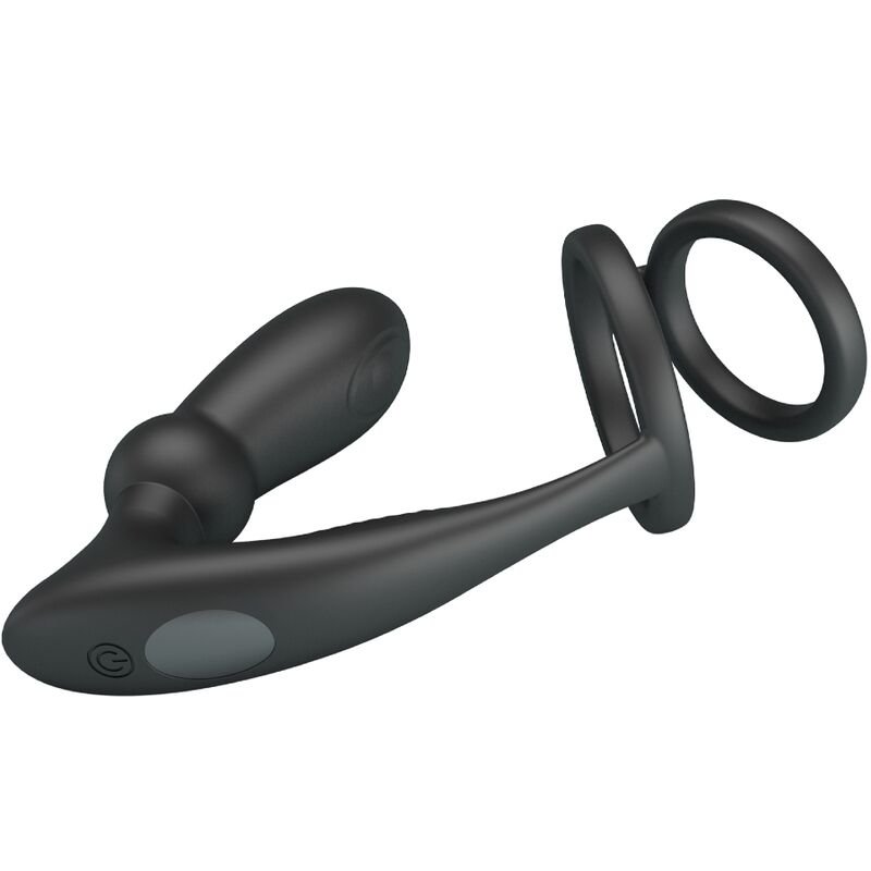 PRETTY LOVE - ANEL PENIS EMONI + PLUG ANAL 12 VIBRAÇÕES PRETO - Imagem 5