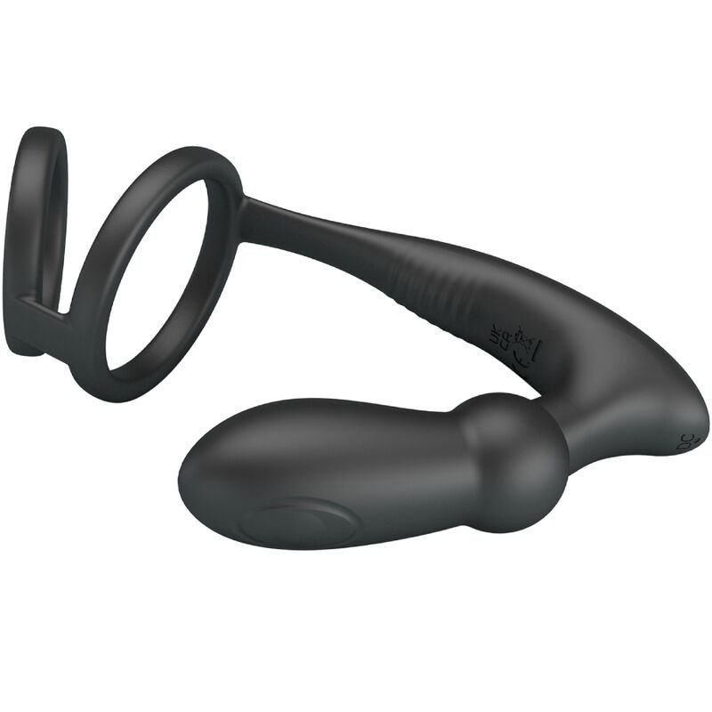 PRETTY LOVE - ANEL PENIS EMONI + PLUG ANAL 12 VIBRAÇÕES PRETO - Imagem 4