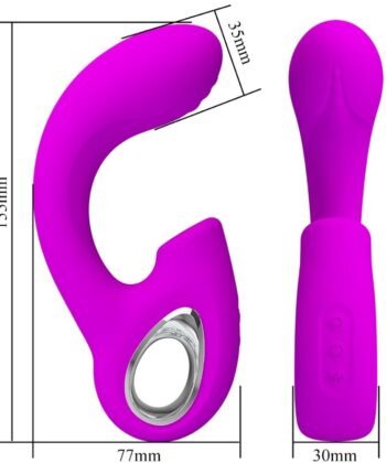 PRETTY LOVE - SIBEL SIBEL VIBRADOR PONTO G + ESTIMULADOR DE CLITÓRIS 10 VIBRAÇÕES ROXO - Imagem 5