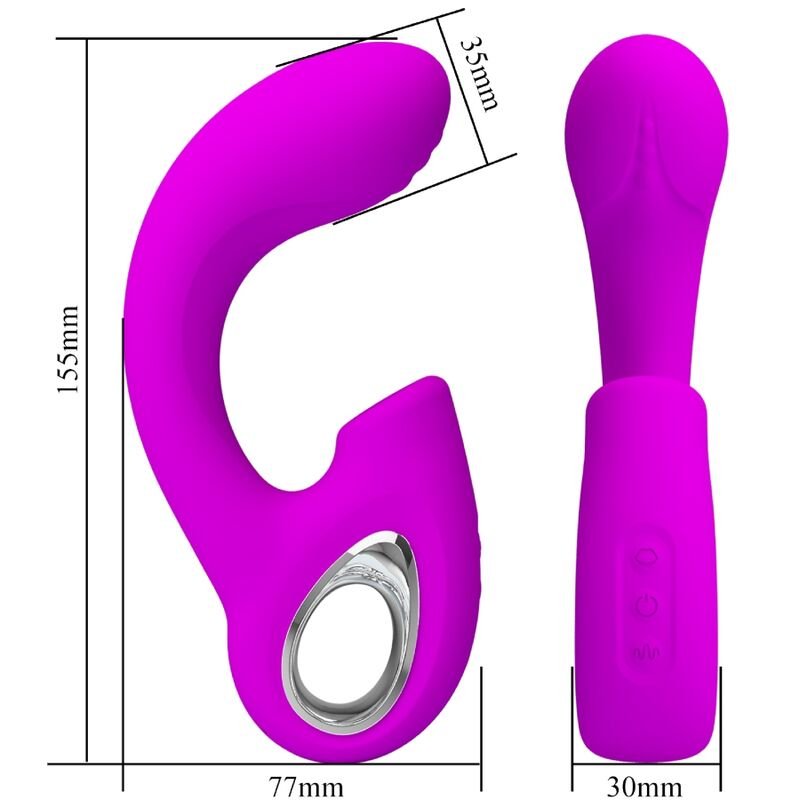 PRETTY LOVE - SIBEL SIBEL VIBRADOR PONTO G + ESTIMULADOR DE CLITÓRIS 10 VIBRAÇÕES ROXO - Imagem 5