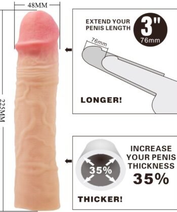 Visão alternativa de PRETTY LOVE - MANGA PENIS CHELSEA COM EXTENSÃO DE 7,6 CM FLESH