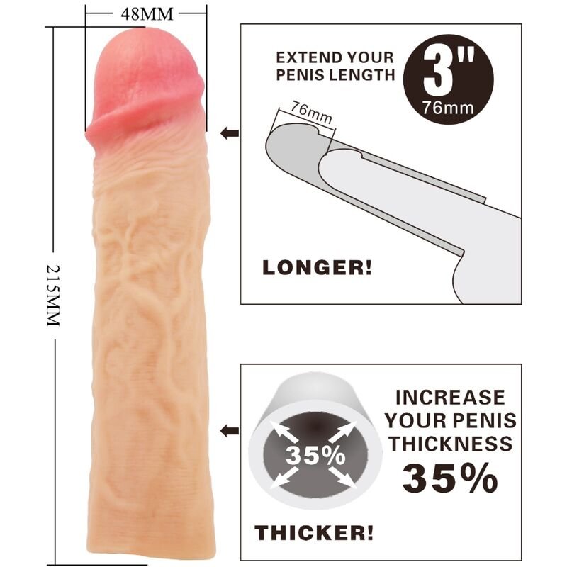 PRETTY LOVE - MANGA DE PÊNIS DEREK COM EXTENSÃO DE 7,6 CM DE CARNE - Imagem 3