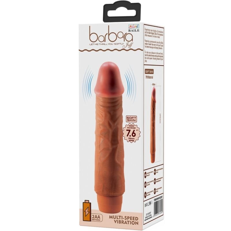 BAILE - JEFF VIBRADOR REALISTA 19,5 CM MULATO - Image 5