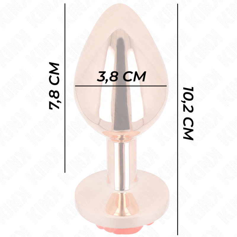 KINK - PLUG ANAL ROSA OURO COM ROSA VERMELHA L - Imagem 4