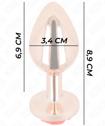 Visão alternativa de KINK - PLUG ANAL DE OURO ROSA COM ROSA VERMELHA M