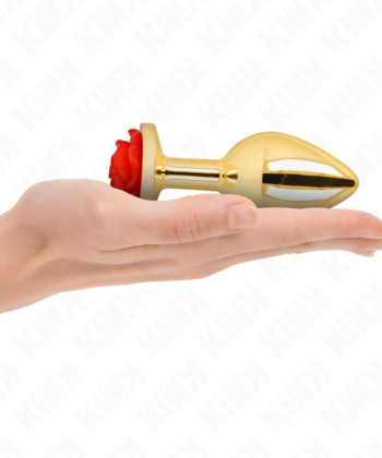 KINK - PLUG ANAL OURO ROSA VERMELHO TAMANHO L