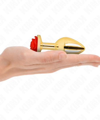 KINK - PLUG ANAL OURO ROSA VERMELHO TAMANHO M