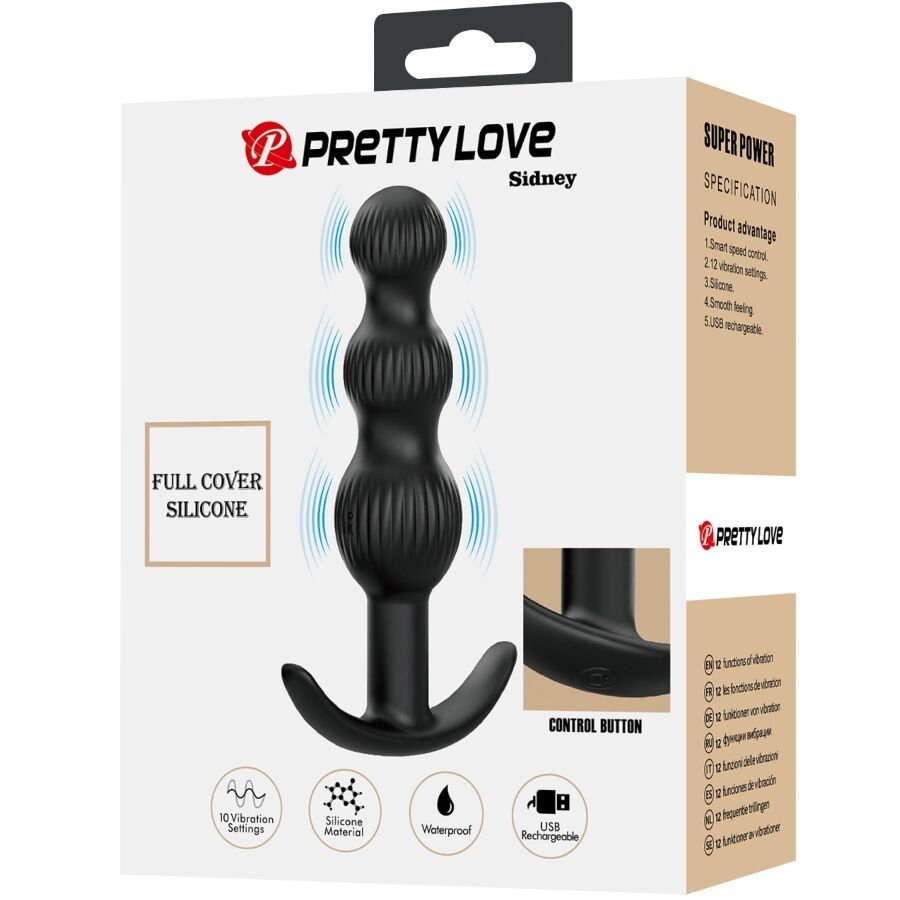PRETTY LOVE - VIBRADOR ANAL SIDNEY 10 VIBRAÇÕES PRETO - Imagem 3
