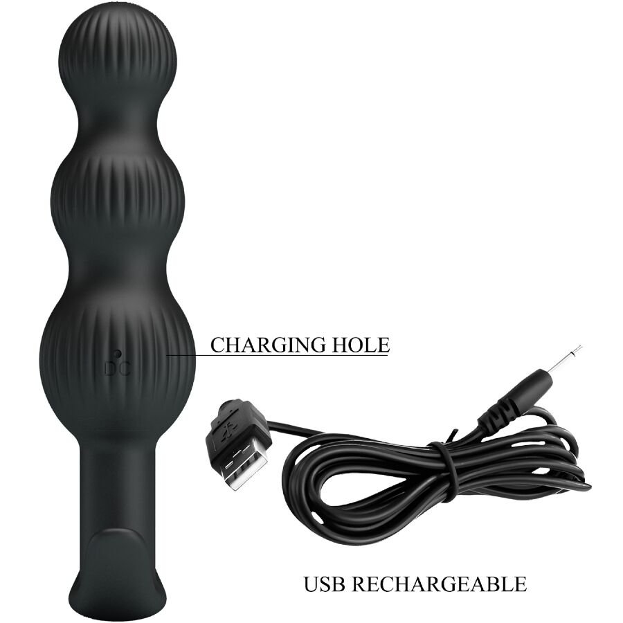 PRETTY LOVE - VIBRADOR ANAL SIDNEY 10 VIBRAÇÕES PRETO - Imagem 5