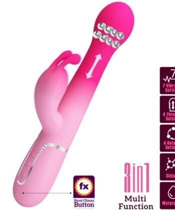 PRETTY LOVE - DEJON 3 EM 1 MULTIFUNCIONAL RABBIT VIBRADOR ROSA