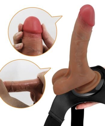 Visão alternativa de PRETTY LOVE - CALCINHA UNIVERSAL COM DILDO VIBRATÓRIO E SQUIRTING 15,5 CM MULATO