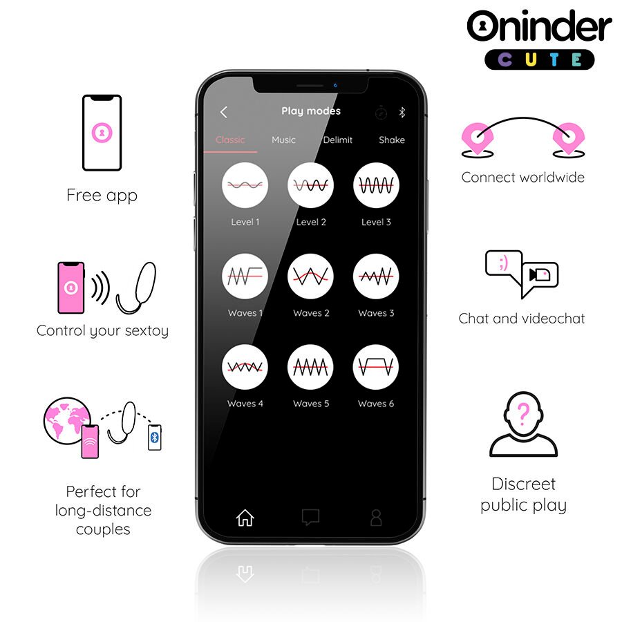 ONINDER CUTE - OVO DE SILICONE VIBRATÓRIO E GIRATÓRIO 360° PARA PRAZER E AMOR - APLICATIVO GRATUITO GLOBAL - Image 3