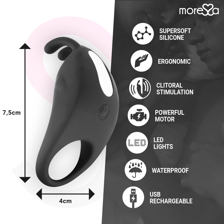 MORESSA - BRAD PREMIUM SILICONE RECARREGVEL PRETO - Imagem 4