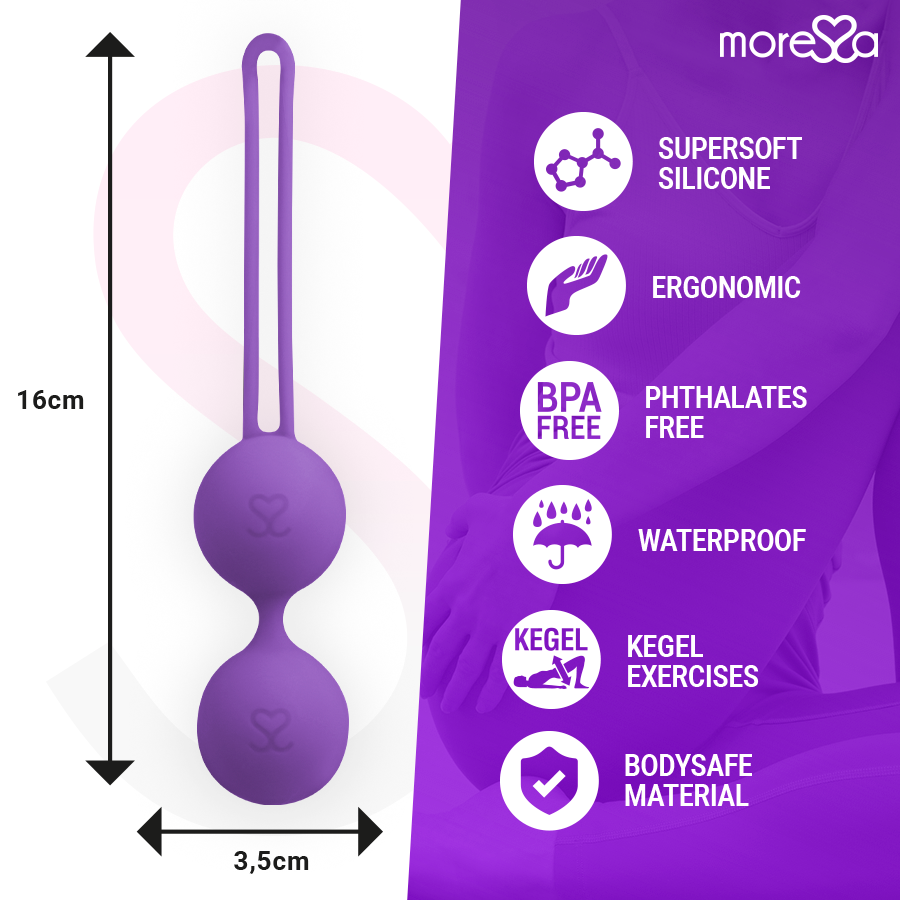 MORESSA – BOLAS DE KEGEL (BOLAS CHINESAS) EM SILICONE LILÁS - Imagem 4