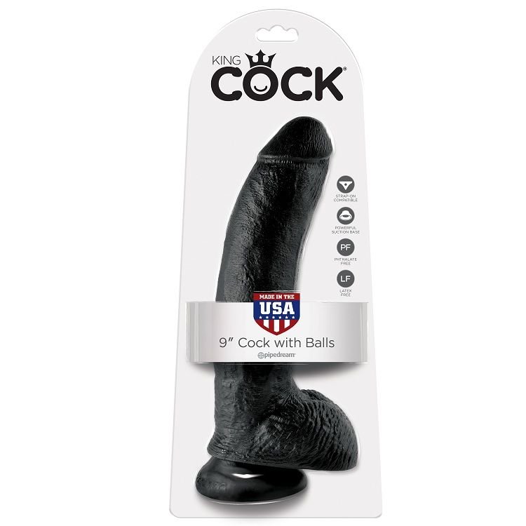 KING COCK - DILDO PRETO COM BOLAS 22.9 CM - Imagem 3