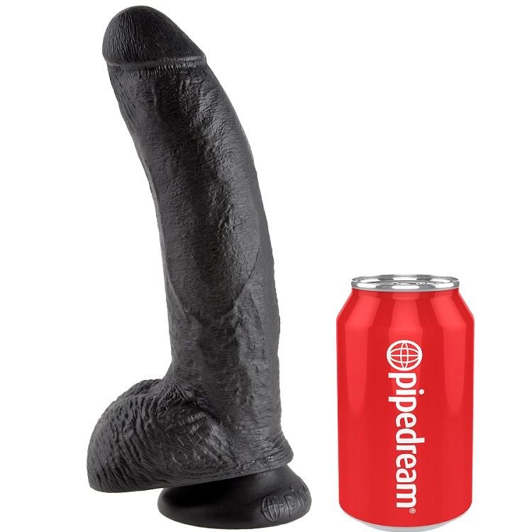 KING COCK - DILDO PRETO COM BOLAS 22.9 CM - Imagem 4