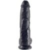 KING COCK - DILDO PRETO COM BOLAS 25.4 CM