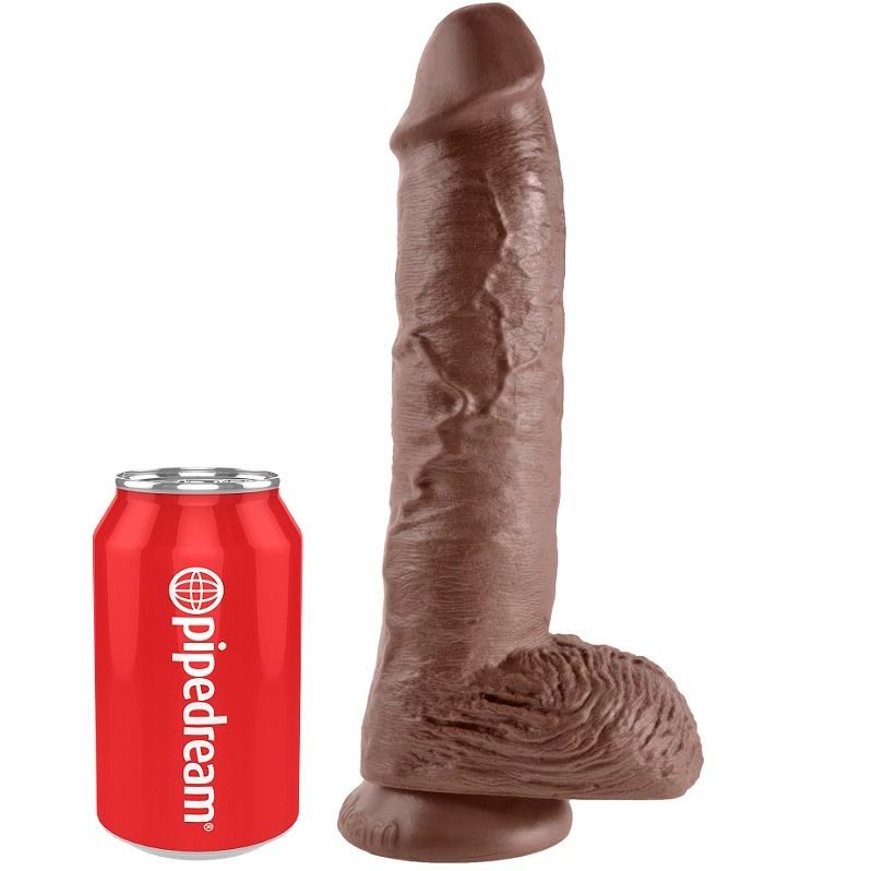 KING COCK - 10 DILDO CASTANHO COM BOLAS 25.4 CM - Image 5
