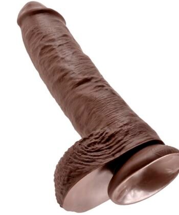 Visão alternativa de KING COCK - 10 DILDO CASTANHO COM BOLAS 25.4 CM