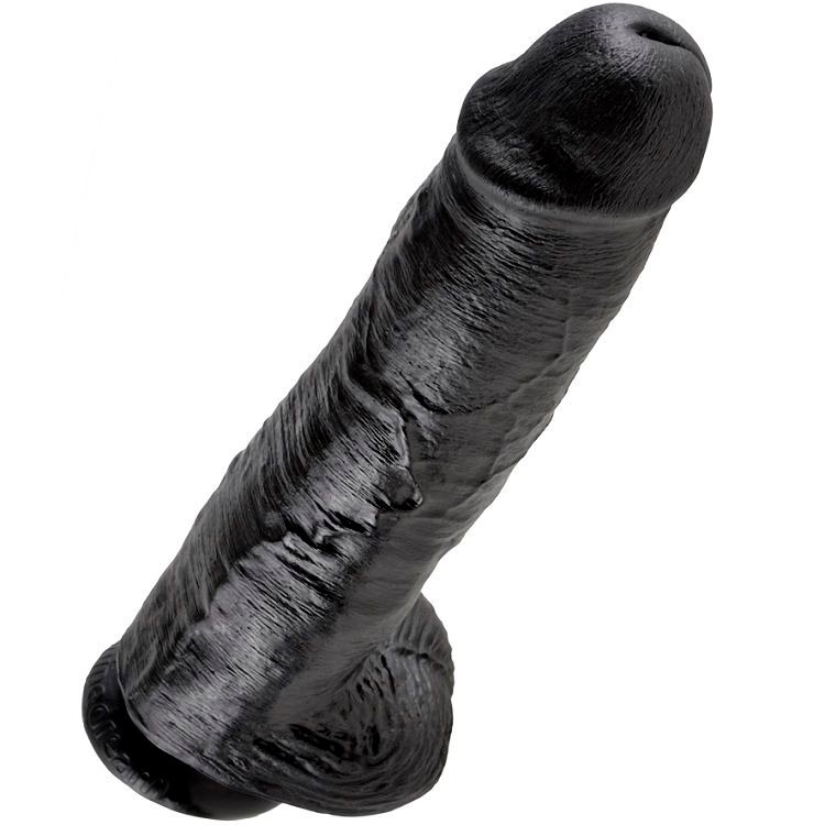 KING COCK - DILDO PRETO COM BOLAS 28 CM - Image 4
