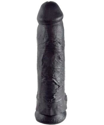 KING COCK - DILDO PRETO COM BOLAS 30.48 CM