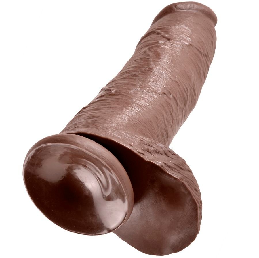 KING COCK - DILDO CASTANHO COM BOLAS 30.48 CM - Imagem 2
