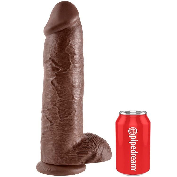 KING COCK - DILDO CASTANHO COM BOLAS 30.48 CM - Imagem 4