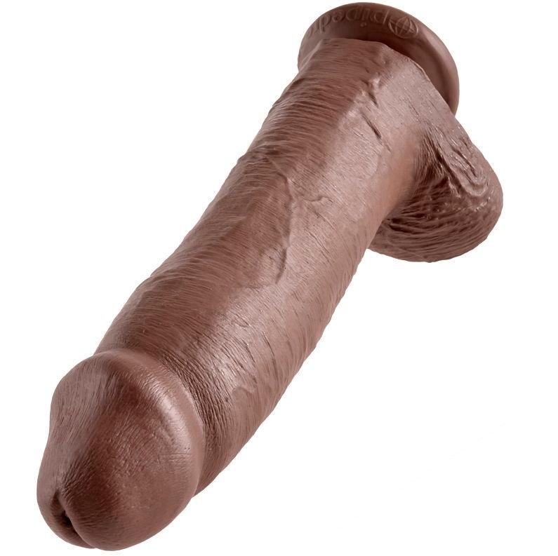 KING COCK - DILDO CASTANHO COM BOLAS 30.48 CM - Imagem 5