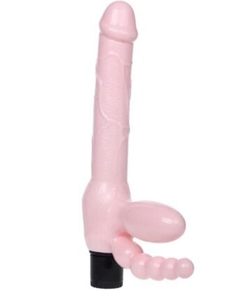 BAILE - ARNÊS SEM CORDA TPR COM VIBRAO E ESTIMULAO ANAL 25.4 CM