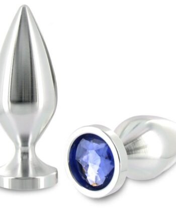 METAL HARD - PLUG ANAL ALIMINUM CRISTAL COR MÉDIO 8,89CM