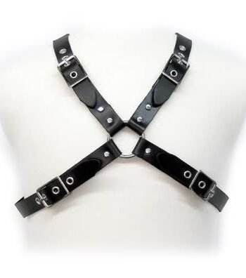LEATHER BODY - BLACK BUCKLE HARNESS FOR MEN
