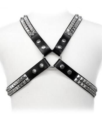 LEATHER BODY - PYRAMID STUD HARNESS