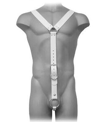 LEATHER BODY - HARNESS MEN BLANCO