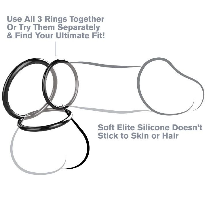 FANTASY C-RINGZ - CONJUNTO DE ESTAMINA DE 3 ANEL DE SILICONE - Imagem 2