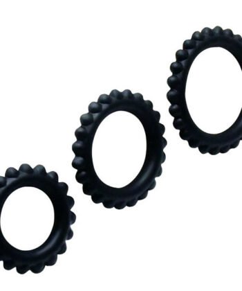 BAILE - CONJUNTO TITAN 3PCS ANEL PARA GALO PRETO 2.8 + 2.4 + 1.9 CM