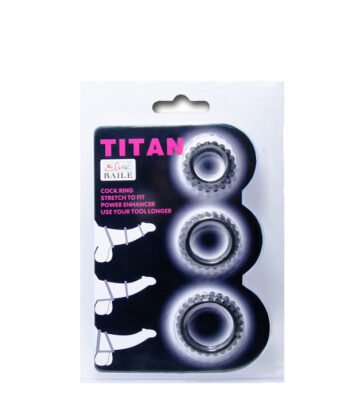 Visão alternativa de BAILE - CONJUNTO TITAN 3PCS ANEL PARA GALO PRETO 2.8 + 2.4 + 1.9 CM