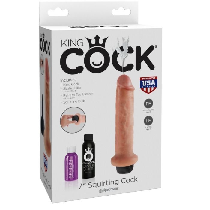 KING COCK - DILDO SQUIRTING 17.8 CM NATURAL - Image 5