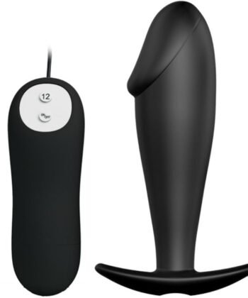 PRETTY LOVE – PLUG ANAL EM FORMA DE PÉNIS COM 12 MODOS DE VIBRAÇÃO PRETO