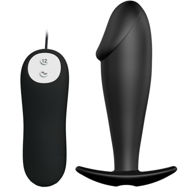 PRETTY LOVE – PLUG ANAL EM FORMA DE PÉNIS COM 12 MODOS DE VIBRAÇÃO PRETO