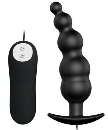 PRETTY LOVE – PLUG ANAL DE ESTIMULAÇÃO EXTRA EM SILICONE COM 12 MODOS DE VIBRAÇÃO PRETO
