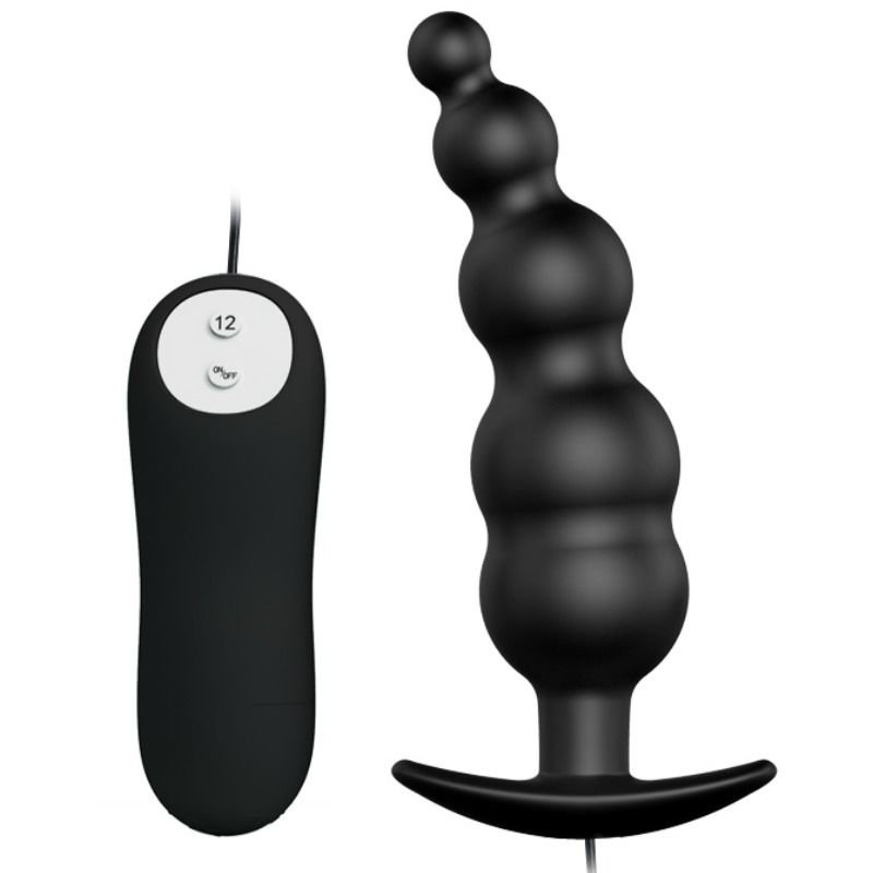 PRETTY LOVE – PLUG ANAL DE ESTIMULAÇÃO EXTRA EM SILICONE COM 12 MODOS DE VIBRAÇÃO PRETO