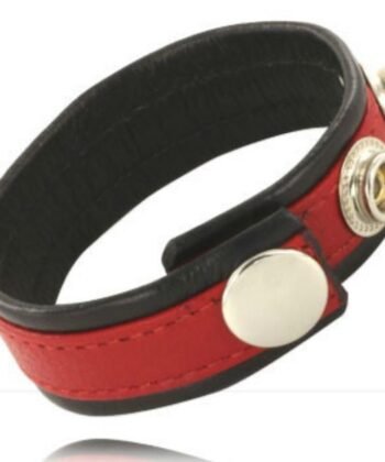 LEATHER BODY - CINTA DE COURO AJUSTVEL PARA PÊNIS VERMELHO-PRETO