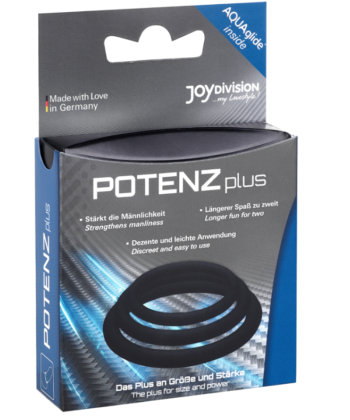 JOYDIVISION POTENZDUO - PLUS CONJUNTO DE 3 ANÉIS PRETOS - S, M, L - Image 3