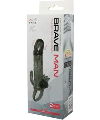 Alternative view of BAILE - BRAVE MAN FUNDA PENE ANAL Y CLITORIS VIBRADOR 16.5 CM NEGRO