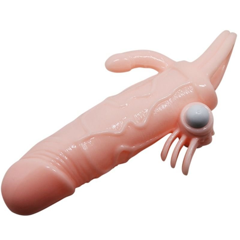 BAILE - CAPA PARA PÉNIS BRAVE MAN COM CARNE DE ESTIMULAÇÃO CLITÓRICA E ANAL 16.5 CM - Image 5