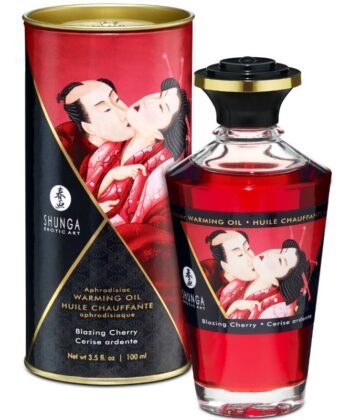 SHUNGA - ÓLEO DE MASSAGEM EFEITO CALOR SABOR INTENSO DE CEREJA 100 ML