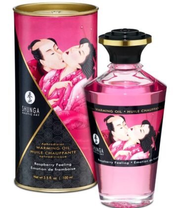 SHUNGA - ÓLEO DE MASSAGEM EFEITO CALOR SABOR INTENSO DE FRAMBOESA 100 ML