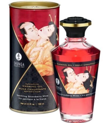 SHUNGA - ÓLEO DE MASSAGEM COM EFEITO CALOR DE MORANGOS E CAVA 100 ML